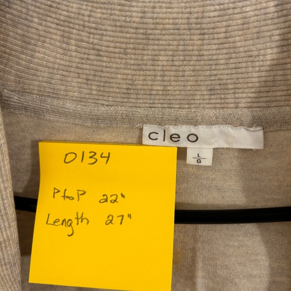 Tan Open-Front Cardigan Size Large from Cleo - Picture 4 of 4